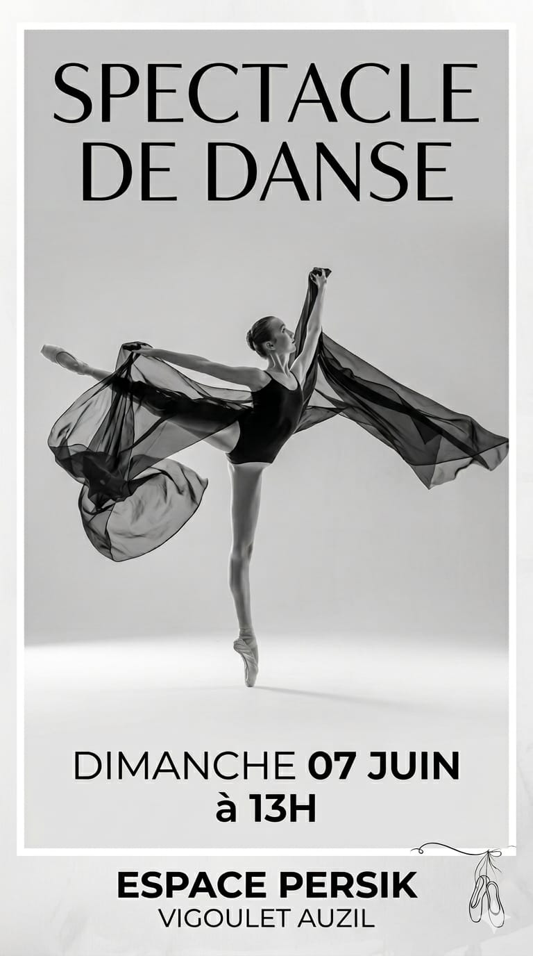 Spectacle de danse le dimanche 7 juin à 13h