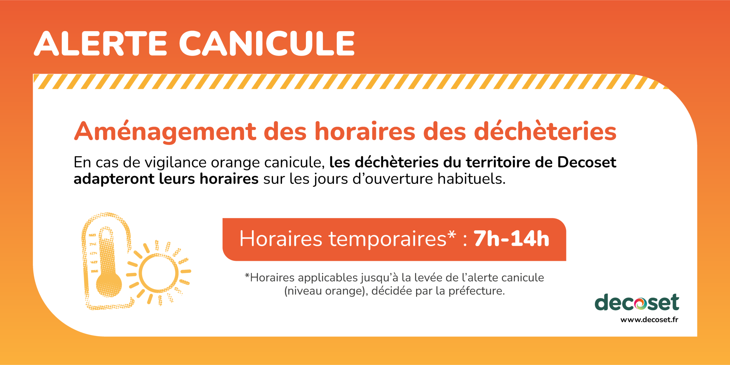Horaires déchetteries