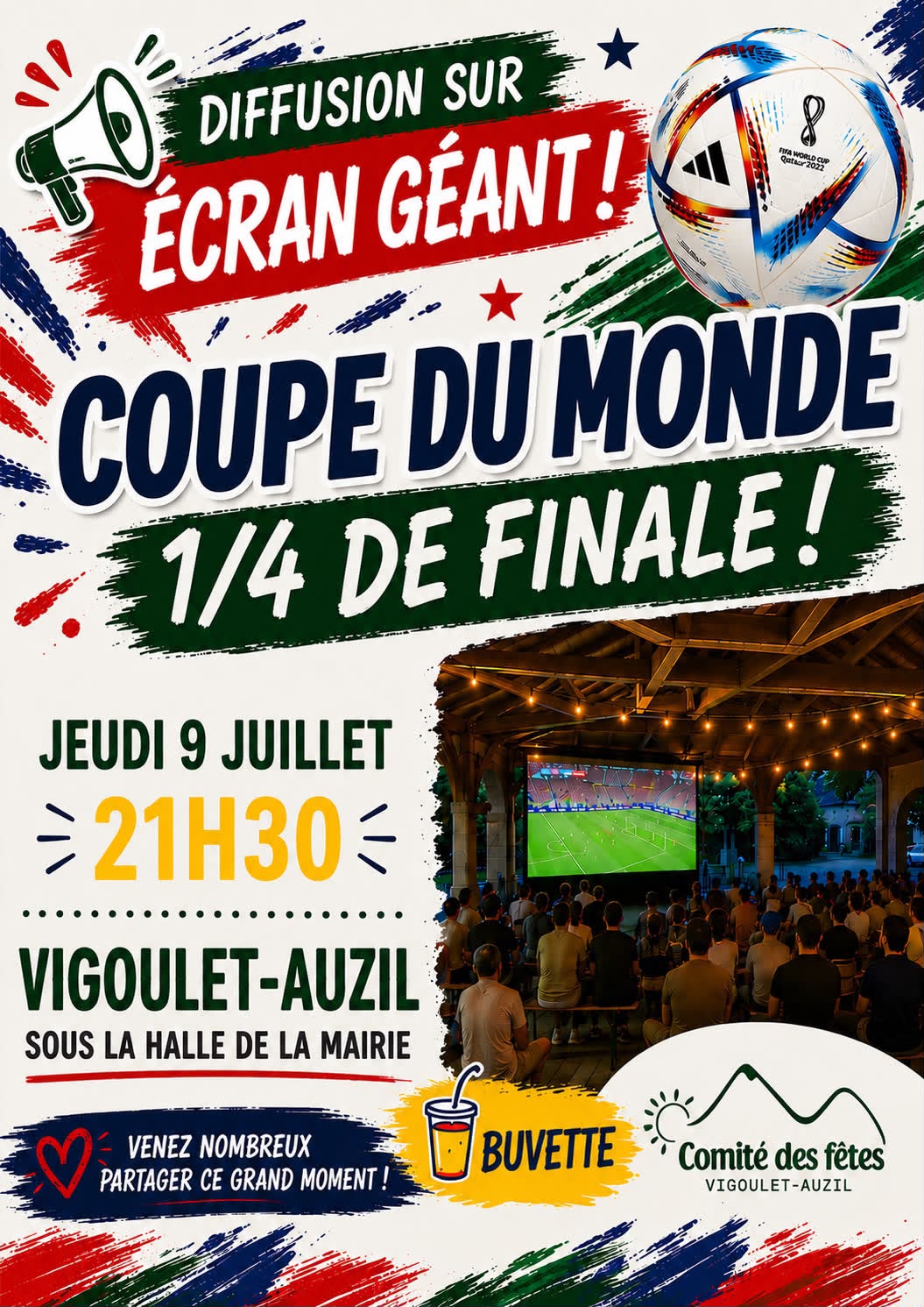 Foot : retransmission France-Maroc sur ecran géant